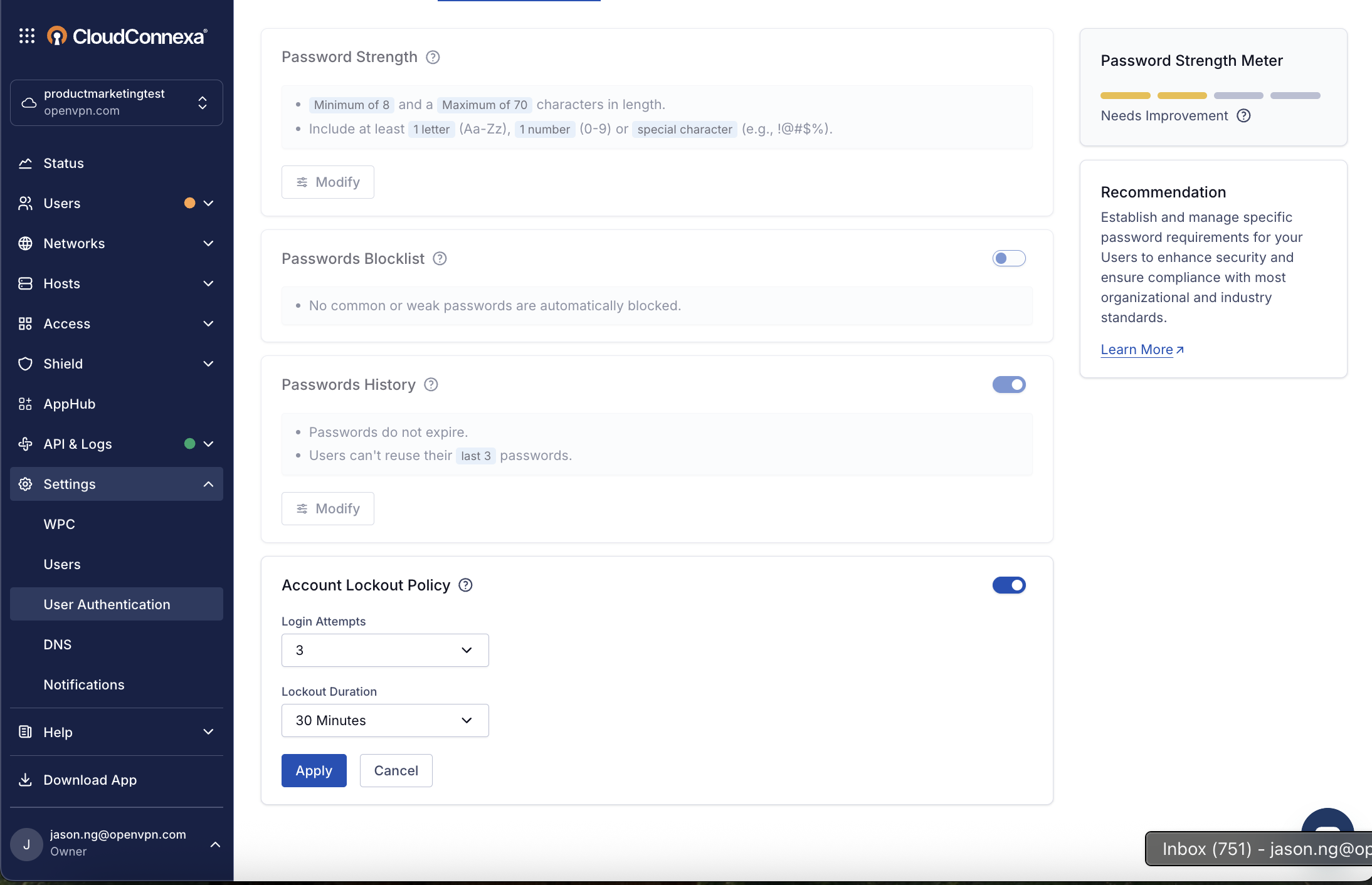 Account Lockout Policy