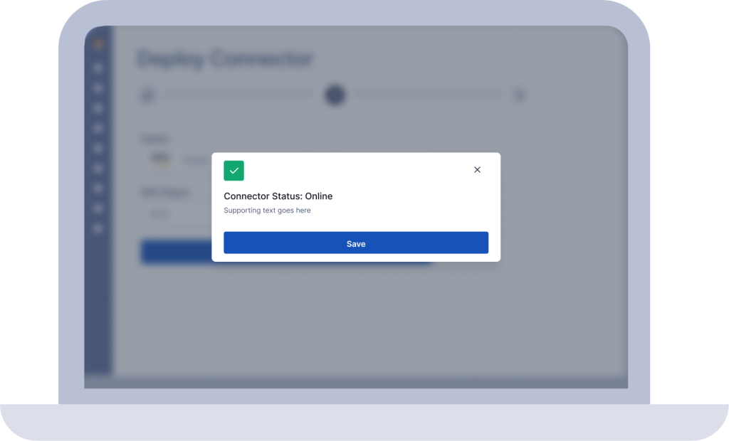 Screenshot of CloudConnexa Administration Portal displaying the connector status update
