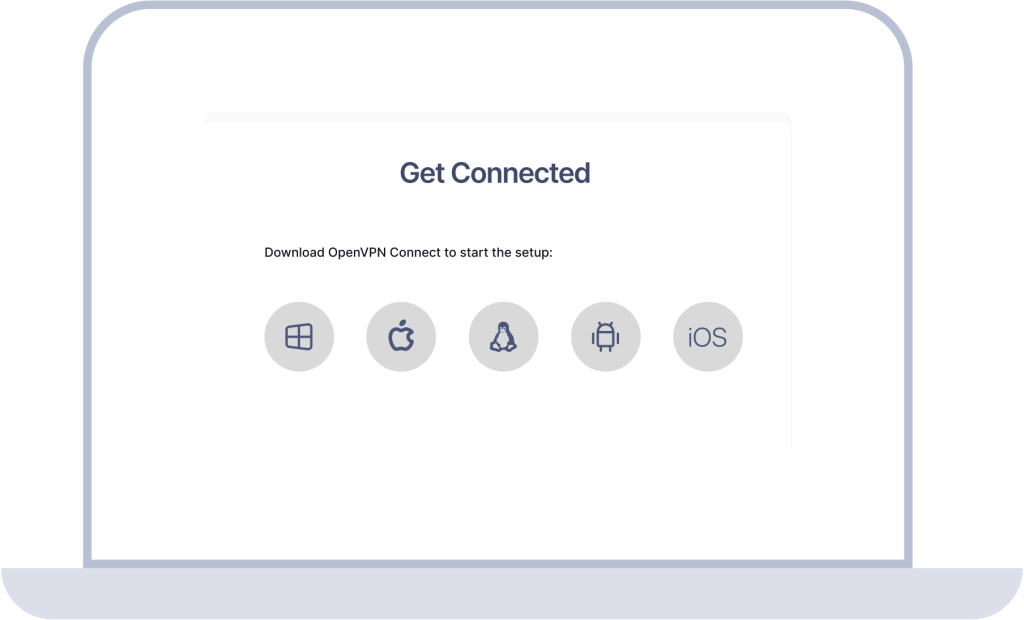 Screenshot of OpenVPN Connect download options