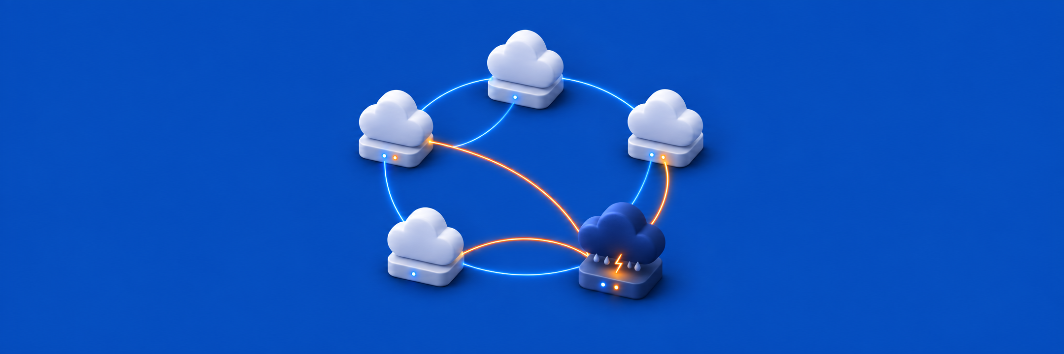 multiple clouds with one infected and connected by lines openvpn